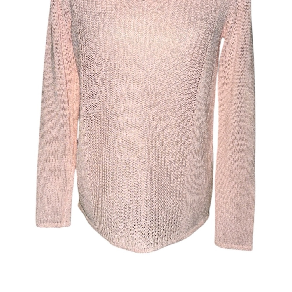 J. McLaughlin Donovan Light Pink Knit Pullover V-Neck Sweater - S - Picture 5 of 12